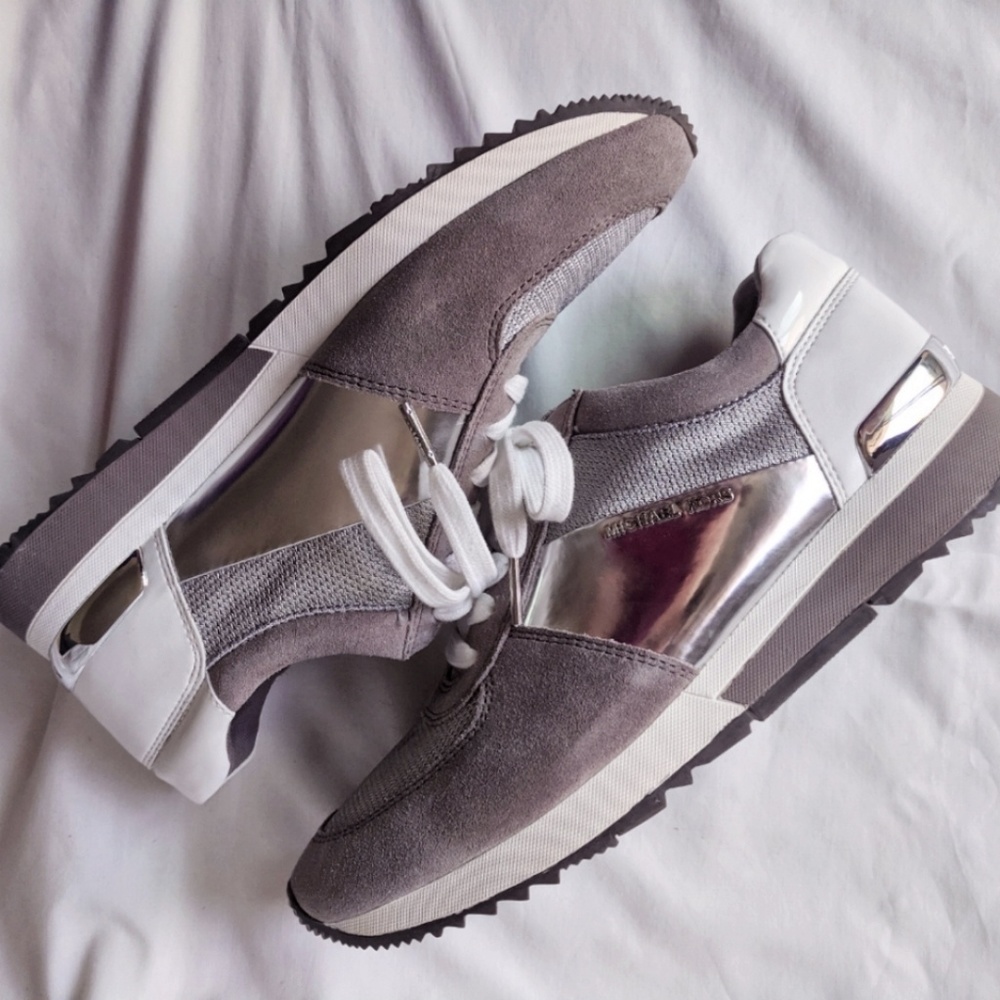 Michael Kors Allie Trainers Silver/Pearl Grey 10M - Picture 6 of 6